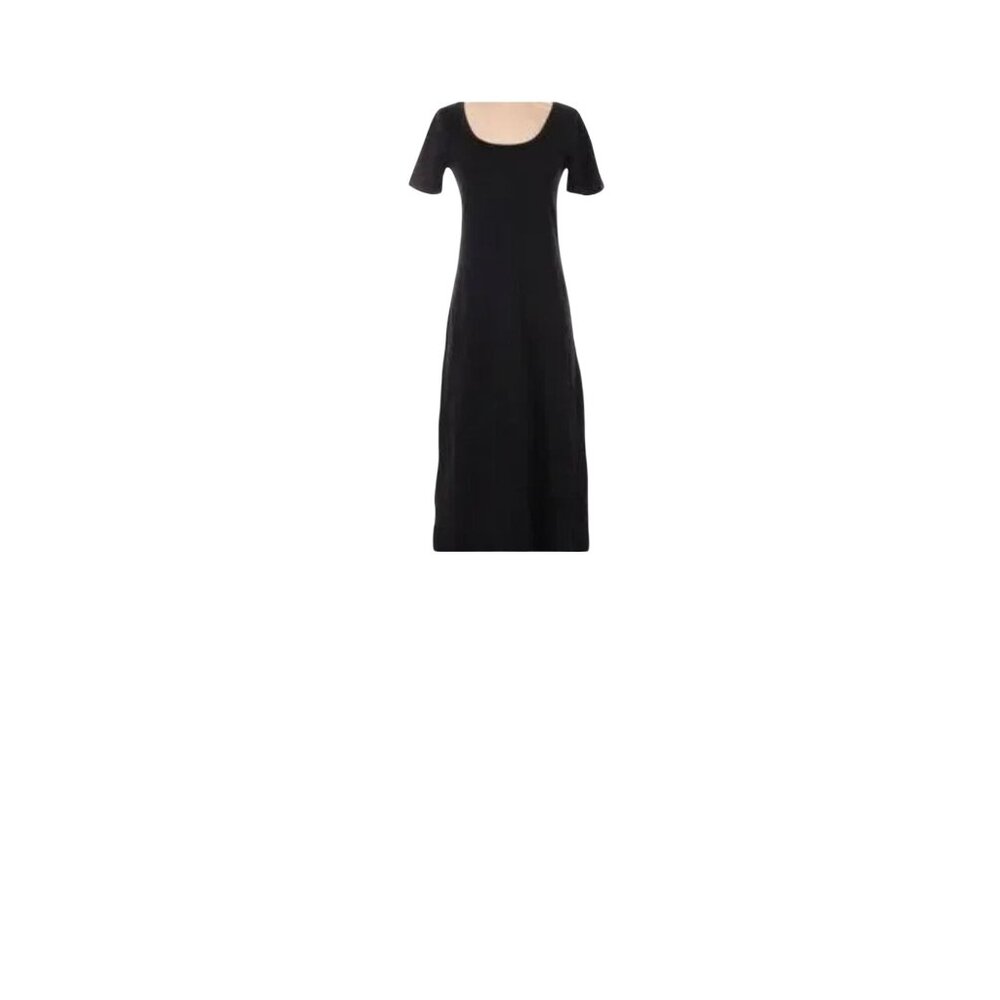 New J.Crew Black Short Sleeve Scoop Neck T-Shirt Dress XS Cotton Minimalist